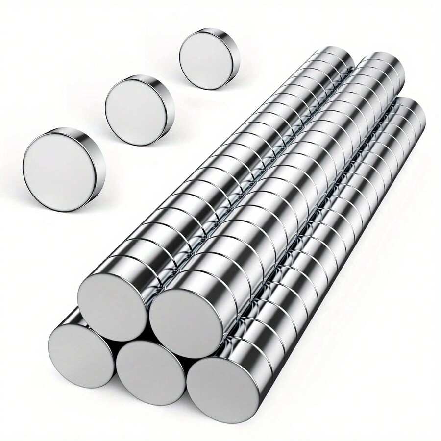 SIDIPER 120 Unidades Por Paquete De Imanes Para Refrigerador De 6x3mm - Plateado - Ver 1