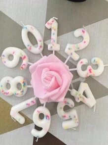 1pc Colorful Numbered Sugar Beads Birthday Cake Candle Decoration Insert, Cute Baking Dessert Multipurpose Photo Candle,Christmas - Multicolor - View 3