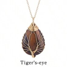 1 Miếng Đá tự nhiên Vòng cổ mặt dây chuyền Với Thủ công Dây điện Wrapped Cây Vật rủ xuống Và Mã não Giọt nước mắt Vật rủ xuống - Nhiều màu - Xem 14