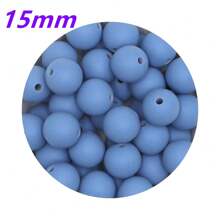 30入組15MM圓形矽膠珠子，用於製作DIY珠寶奶嘴鏈項鍊配件，矽膠集中珠子可用於筆