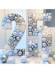 1 bộ 100cm/39inch Tấm bảng Quả bóng bay Khung trang trí Buổi tiệc Đồ trang trí Lớn Quả bóng bay Hộp trữ DIY Quả bóng bay Bối cảnh Khung trang trí - Trắng - Xem 2