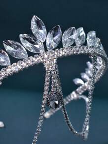 1件女士银色水钻新娘头饰，手工水晶皇冠发箍，新娘发饰，适合婚礼礼服，皇家情人节配饰 - 銀色 - 查看 8