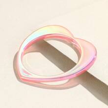 1入組時尚樹脂幾何心形手環適合女士,朋克風格