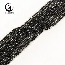 Zhe Ying 1 Strand 3mm Natural Healing Crystal Black Spinel Stone Faceted Loose Diy Beads, 38cm For Jewelry Making - Spinel - View 3