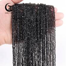 Zhe Ying 1 Strand 3mm Natural Healing Crystal Black Spinel Stone Faceted Loose Diy Beads, 38cm For Jewelry Making - Spinel - View 1