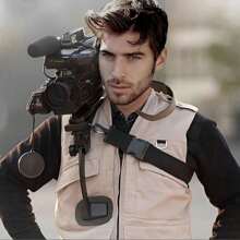 攝影肩架，適用於相機、小型DV、單反相機等拍攝設備負重6kg，自重0.98kg，肩架可置於肩上固定，是拍攝助手 - 黑色 - 查看 1