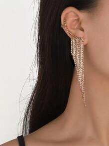 Brincos strass decoração de borla