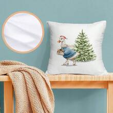 Christmas Tree Pattern Pillowcase, Festive Decoration Cushion Cover For Home Sofa Pillow - Champagne - View 4