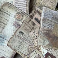 50pcs Retro Light Weight Paper, Handwriting & Aged Series Material Paper, Asymmetric Edge, Minimalist & Vintage Newsprint Series For Scrapbooking, Message Pad, Base Paper, Background Paper Back To School - Multicolor - View 6