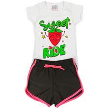 Kit Lote 3 Conjuntos Roupa Infantil Juvenil Menina Feminina  Atacado Barato Verão 10 Ao 16 Anos - Multicolorido - Visão 11