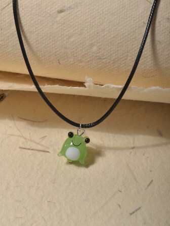 1pc Cute Frog Shaped Pendant Necklace, Suitable For Daily Wear