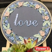 1pc Diy Handmade Creative Embroidery Material Kit, Beginner's Embroidery Set (including Embroidery Needle, Hoop, Cloth, Thread, Pattern) - Multicolor - View 4