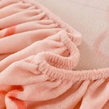1pc Soft & Warm Flannel Fitted Sheet, Milk Velvet Wrapped Fully, No Fluorescent Agent, Mattress Cover For Winter - Multicolor - View 12
