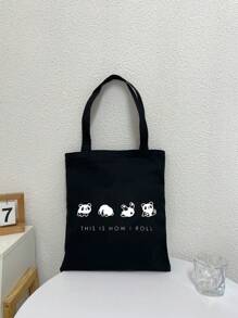 1 túi vải canvas đeo vai dung tích lớn họa tiết gấu trúc dễ thương, túi vải, túi mua sắm, bản đồ bảng chữ cái khối màu, túi mua sắm đơn giản, đi mua sắm, sắp xếp đồ dùng cá nhân, túi vải canvas thời trang, túi đi biển dung tích lớn, túi đi biển di động, gói công việc, đi chơi, ngày lễ, ngày nhà giáo, quà tặng cho phụ nữ, quà tặng ngày nhà giáo, túi vải tote đi biển cho phụ nữ, quà tặng ngày của mẹ, quà tặng sinh nhật, đồ dùng học tập, ba lô đi học, quà tặng tri ân giáo viên tốt nhất - màu đen - Xem 6