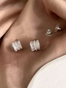 Stud Earrings - 銀色 - 查看 8