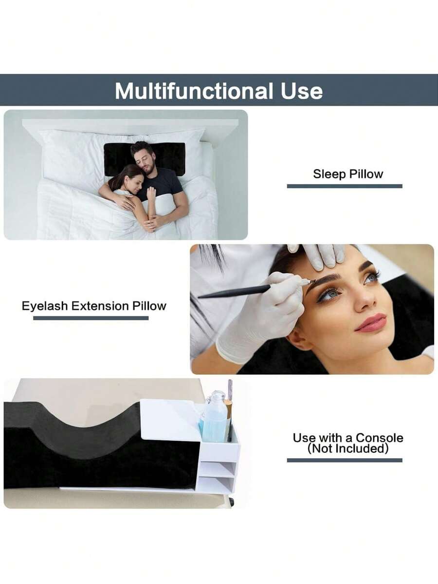 1pc Comfortable Velvet Eyelash Extension Neck Pillow Beauty Memory