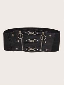 Women's Fashionable Sexy Waist Trainer/Corset Belt, Perfect For Party/Evening/Dating In Summer, 2 Styles: Piece/Strap Halloween Witchaccessories For Ladies For Dress Goth Punk Black Belt Women Corset Belt For Dress,Waist Trainer Waist-Shaping For Waist Slimming And Tummy Control - Black - View 4