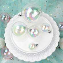 1 个 6/8/10 厘米彩色透明圣诞装饰球由宠物材料制成，圣诞树装饰品，生日派对装饰最佳礼物