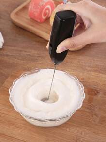 新的手提式電動打蛋器奶泡器咖啡攪拌器電動攪拌棒 - 黑色 - 查看 2