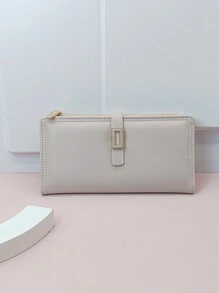 MINGYOU Portafoglio da donna alla moda, con fibbia, dolce e carino, con cerniera, multiuso, porta-carte studente, regalo per studenti, sottile e portatile, adatto per donne, impiegati, college, lavoro, business, pendolarismo, ufficio, anniversario, coppia, regalo di compleanno, San Valentino, regalo per donne, portafoglio, portafoglio lungo