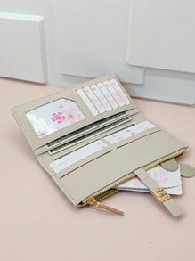 MINGYOU Portafoglio da donna alla moda, con fibbia, dolce e carino, con cerniera, multiuso, porta-carte studente, regalo per studenti, sottile e portatile, adatto per donne, impiegati, college, lavoro, business, pendolarismo, ufficio, anniversario, coppia, regalo di compleanno, San Valentino, regalo per donne, portafoglio, portafoglio lungo