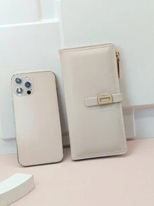 MINGYOU Portafoglio da donna alla moda, con fibbia, dolce e carino, con cerniera, multiuso, porta-carte studente, regalo per studenti, sottile e portatile, adatto per donne, impiegati, college, lavoro, business, pendolarismo, ufficio, anniversario, coppia, regalo di compleanno, San Valentino, regalo per donne, portafoglio, portafoglio lungo