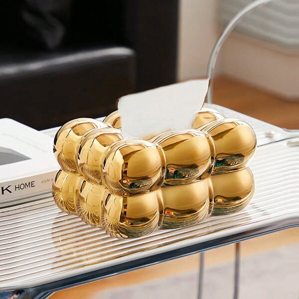 Modern Living Room Desktop Gold Bubble Tissue Box Ceramic Home Decor Nordic Office Desk Paper Box Artistic Aesthetics Dining Table Napkin Storage Ornament,Home Stuff,Table,Home Decorations,Home Organization And Storage,Room Decor,Room Decor Bedroom,Kitchen Accessories,Kitchen Tools,Organiser Kitchen,Travel,Holiday,Tissue Box Holder,Napkin Holder,Festival Family Gathering,Kitchen Dining Table DecorFor Home Kitchen Bedroom Living Room Dining Room, Home Decoration Accessories, Decorative Box,Women Wedding Gift,Summer Travel Holiday Festival Must-Have