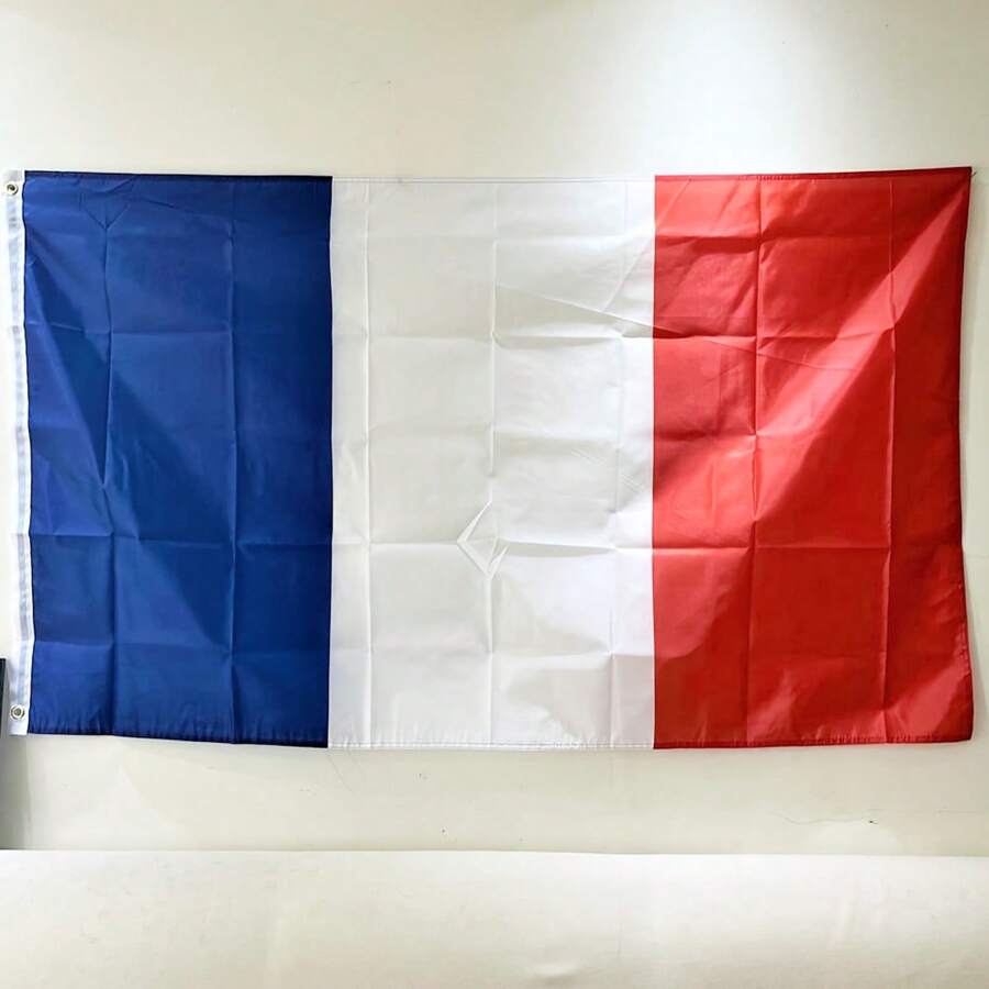 法國國旗90*150cm,60*90cm,懸掛藍白紅法國聚酯紀念旗幟,法國國旗裝飾 - 彩色 - 查看 1