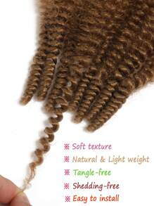 12-24 英寸浅棕色编织接发、卷发接发、马利扭发合成编织发、弹性非洲扭发、卷曲扭发预蓬松弹簧扭发合成接发