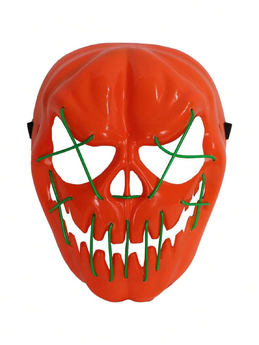 Máscara para halloween iluminada calabaza - Verde - Ver 1