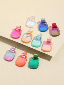 1pair Ombre Fashionable Women's Resin Earrings - Hot Pink - View 1