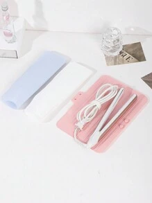 1 件耐热硅胶卷发器支架袋，适用于粉色、蓝色、白色卷发器，适用于旅行收纳袋、化妆包、化妆包、度假收纳袋、大容量化妆品收纳盒化妆盒，适用于口红、刷子、护肤品、手机、硬币、小物品，适用于家庭、礼物、度假和节日万圣节圣诞节多功能用途，波西米亚风 - 藍色 - 查看 2