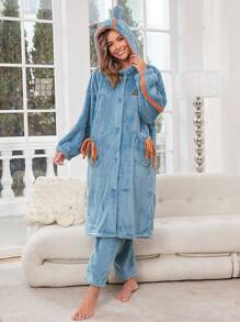 New Winter Thickened Blue Outfit - Blue - View 1