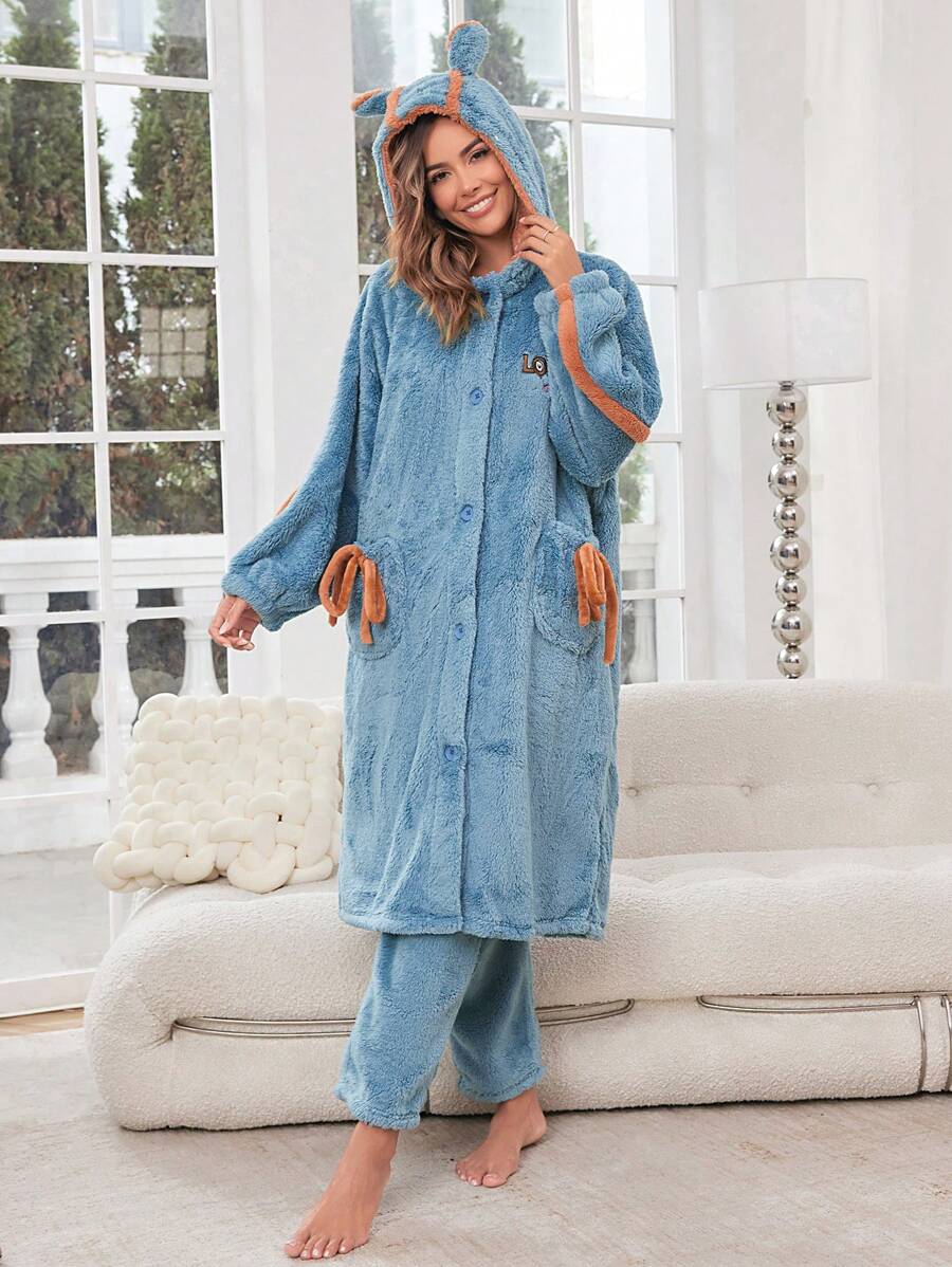 New Winter Thickened Blue Outfit - Blue - View 1