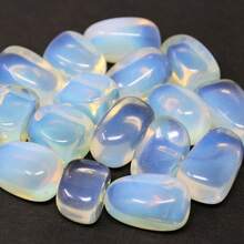 100g Tự Nhiên Đánh Bóng Opalite Búi Tó Đá Thạch Anh Opalite Búi Tó Tinh Thể Đá Quý Đá Opalite để Cân Bằng Luân Xa, Reiki, May Mắn, Chữa Bệnh, Phong Thủy, Trang Trí Nhà Cửa, Kích Thước 2-3cm. - Bắn pha lê - Xem 1
