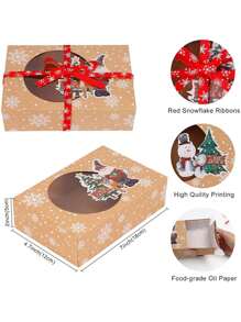 Christmas Small Gift Box, Foldable Gift Box For Cakes And Cookies, 6pcs/Pack Random Style Wedding Party Gift Bags - Camel - View 3