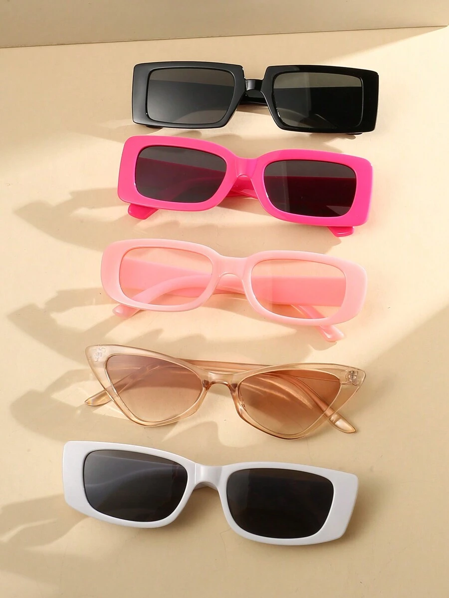 5pairs/set Various Styles Fashionable Beach Sunscreen Sunglasses