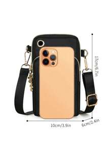 Bolso de teléfono para mujer, mini bolso bandolera, monedero vertical para mujer, bolso de brazo y muñeca para deportes y correr, mini bolso bandolera casual para teléfono con orificio para auriculares, moda para trabajadores de cuello blanco, universidad, trabajo, negocios, traslados, oficina, para aniversario, pareja, regalo de cumpleaños, Día de San Valentín, regalo