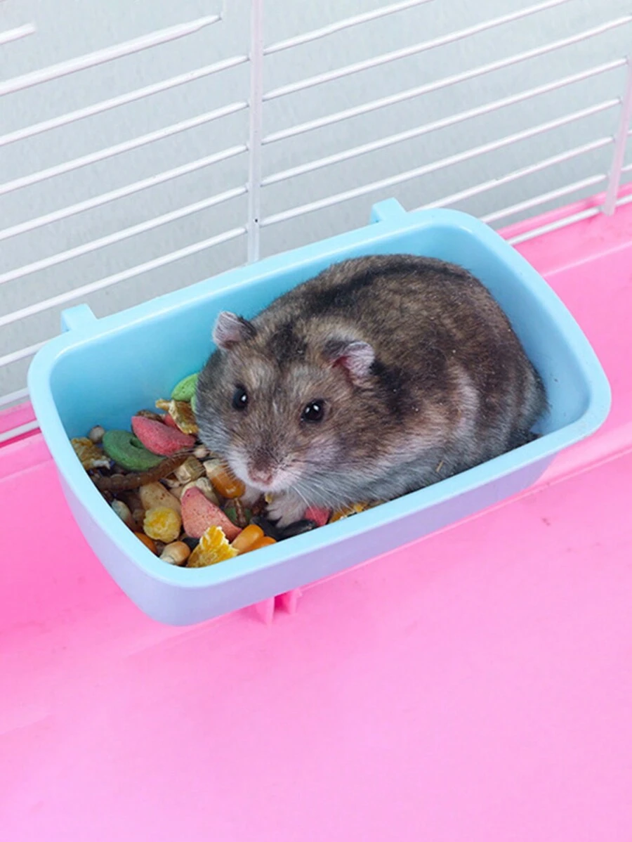 1pc Thickened Abs Ceramic-like Feeding Bowl For Hamster, Birds, Etc. Color Random - Multicolor - View 1