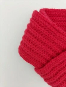 1 chiếc khăn len đỏ cho trẻ mới biết đi từ 1-5 tuổi, ấm áp và dễ thương, mùa thu và mùa đông - Đỏ - Xem 2