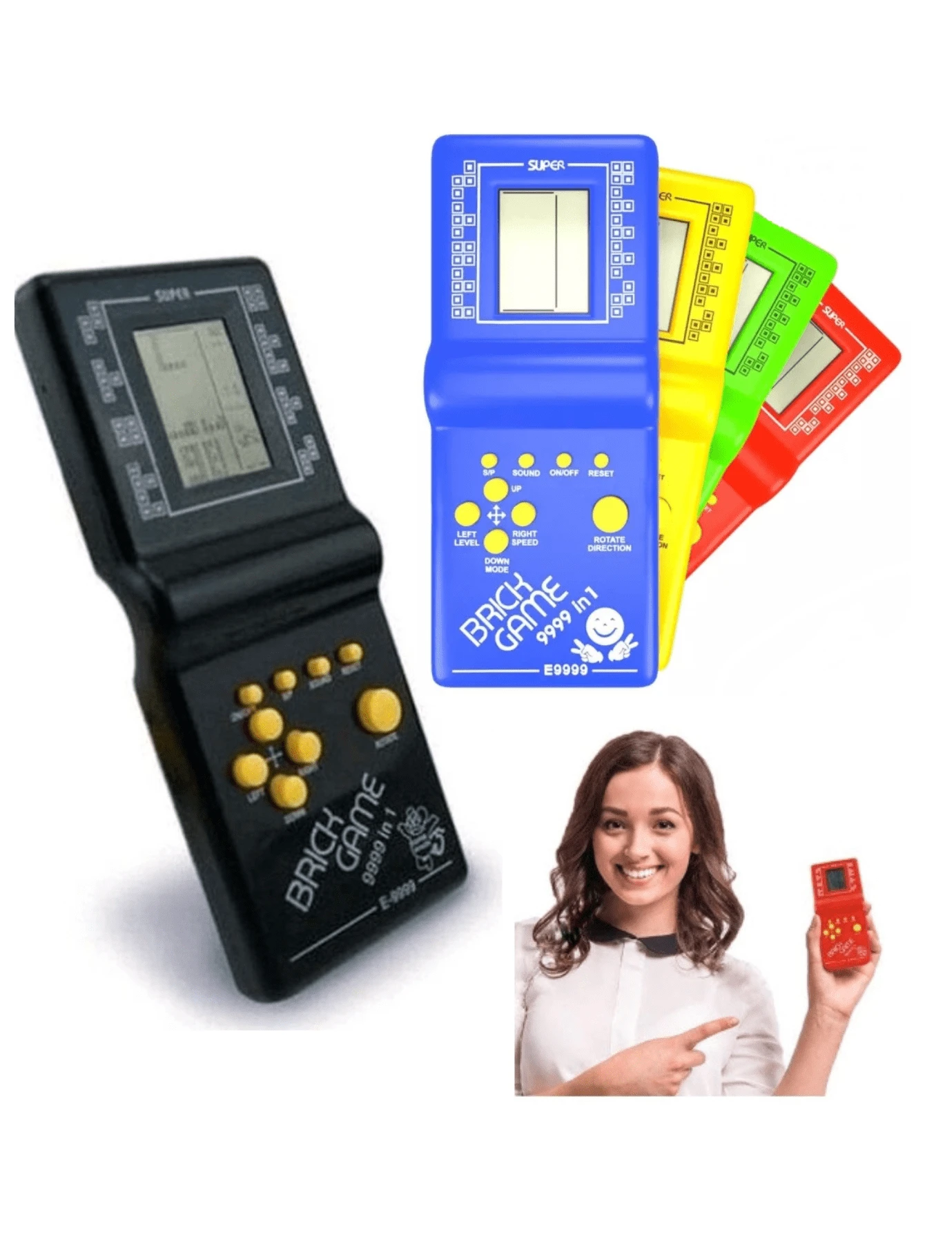 Vídeo Game Portátil De Mão 9999 Jogos In 1 Mini Game Antigo Retrô - Tamanho Único - Visão 1
