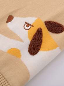 Annil Boys' Round Neck Sweater Winter Baby Warm, Soft And Comfortable Long Sleeved Sweater Apricot - Apricot - View 4