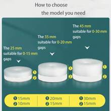 Tira de sellado para puertas para insonorización, protección contra insectos y protección contra el viento en la parte inferior de la puerta del dormitorio, tira de sellado autoadhesiva para puertas y ventanas de vidrio, disponible en anchos de 25/35/45 mm, un rollo, pegatinas, vinilos decorativos para el hogar, artículos de decoración de primavera para renovar tu hogar, pegatinas de decoración Rama, regalos de cumpleaños y graduación