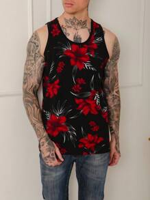 Men Tank Tops - Red - View 1
