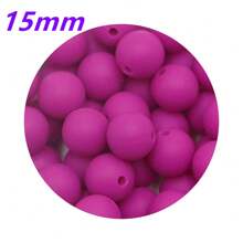 30入組15MM圓形矽膠珠子，用於製作DIY珠寶奶嘴鏈項鍊配件，矽膠集中珠子可用於筆