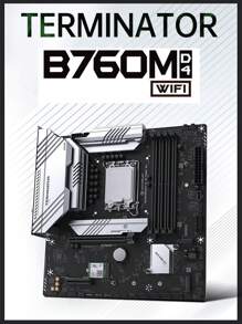 MAXSUN Terminator B760M D4 WIFI DDR4 128GB, Bo mạch chủ M-ATX, Dành cho Intel Core thế hệ thứ 12 và thứ 13, Ổ cắm LGA 1700, PCIe 5.0 X16, LAN 2.5G, WIFI6, M.2 3*PCIe 4.0 X4, USB 3.2, Linh kiện máy tính SATA3.0 DP - Màu be - Xem 1
