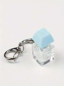 1pc Keyboard Fidget Keychain Decompression Toy Finger Keyboard Toy, Decompression Finger Keyboard Keychain Fidget Button Gift For Adults Release Stress, 4 Colors - Blue - View 1