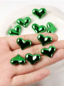 10pcs UV Plating Color Acrylic Beads Heart Shape Loose Beads Charms For Jewelry Making DIY Necklace Bracelets Accessories Valentines - Red - View 5