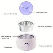 除毛機蠟加熱器脫毛器蠟熔打蠟石蠟加熱器蠟豆加熱器（蠟豆顏色隨機） - 紫色US插頭 - 查看 5