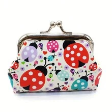 Random 1pc Cute Cartoon Ladybug-shaped Children's Coin Purse, Mini Wallet For Kids - Multicolor - View 6